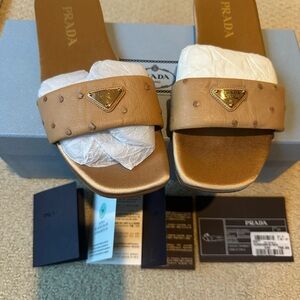 Prada Natural Leather Sandals